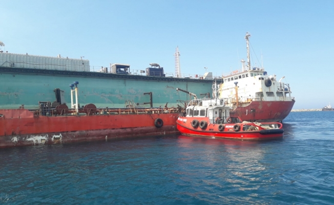 Gülseren’de karaya oturan tanker kurtarıldı