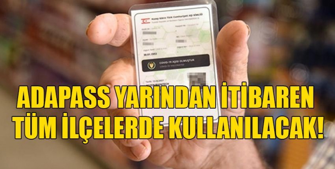 Adapass yarın tüm beldelerde geçerli olacak