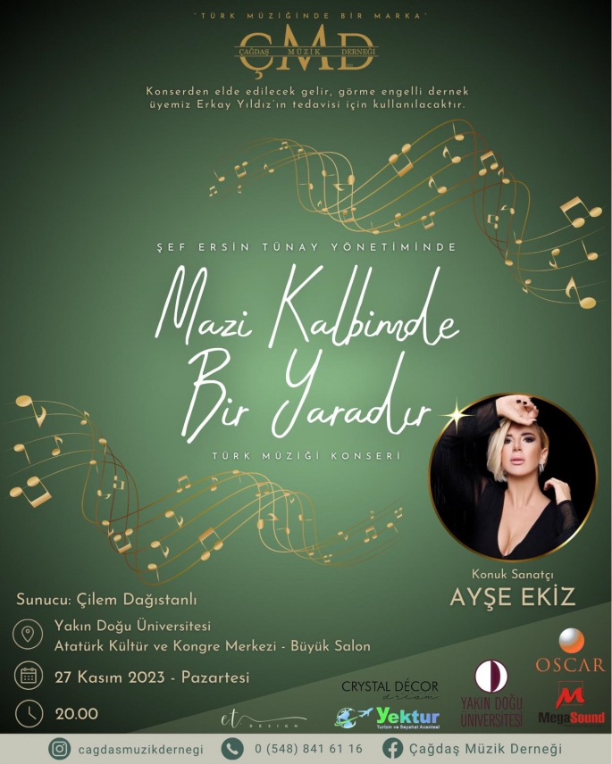 Çağdaş Müzik Derneği “Mazi Kalbimde Bir Yaradır” konseri düzenliyor