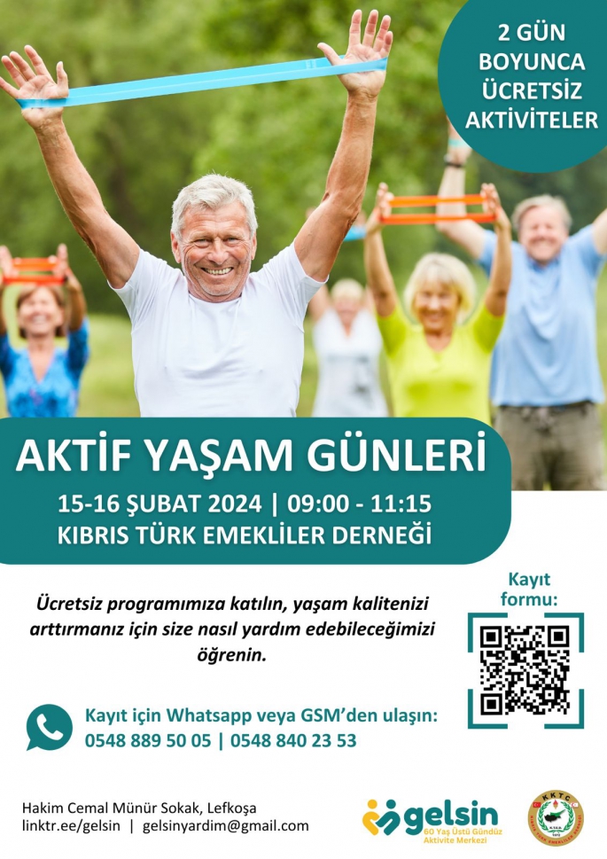 60 Yaş Üstü Gündüz Aktivite Merkezi’nin ilk etkinliği 15 ve 16 Şubat’ta yapılacak