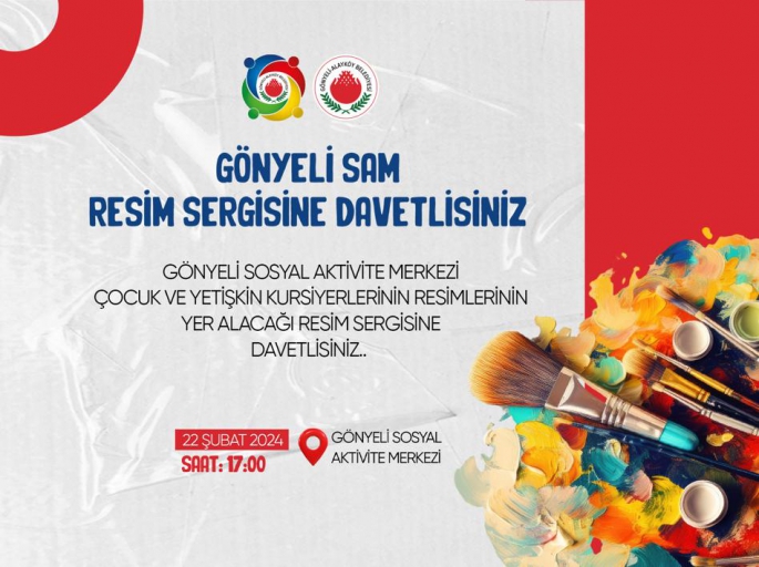 Gönyeli Sosyal Aktivite Merkezi kursiyerlerinin resimleri sergileniyor