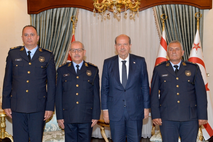 Cumhurbaşkanı Tatar, Polis Genel Müdürü Kuni ve PGM yardımcılarını kabul etti
