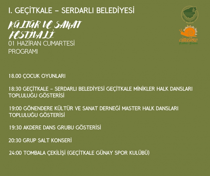 1.Geçitkale-Serdarlı Belediyesi Kültür ve Sanat Festivali 31 Mayıs- 2 Haziran tarihleri arasında yapılıyor
