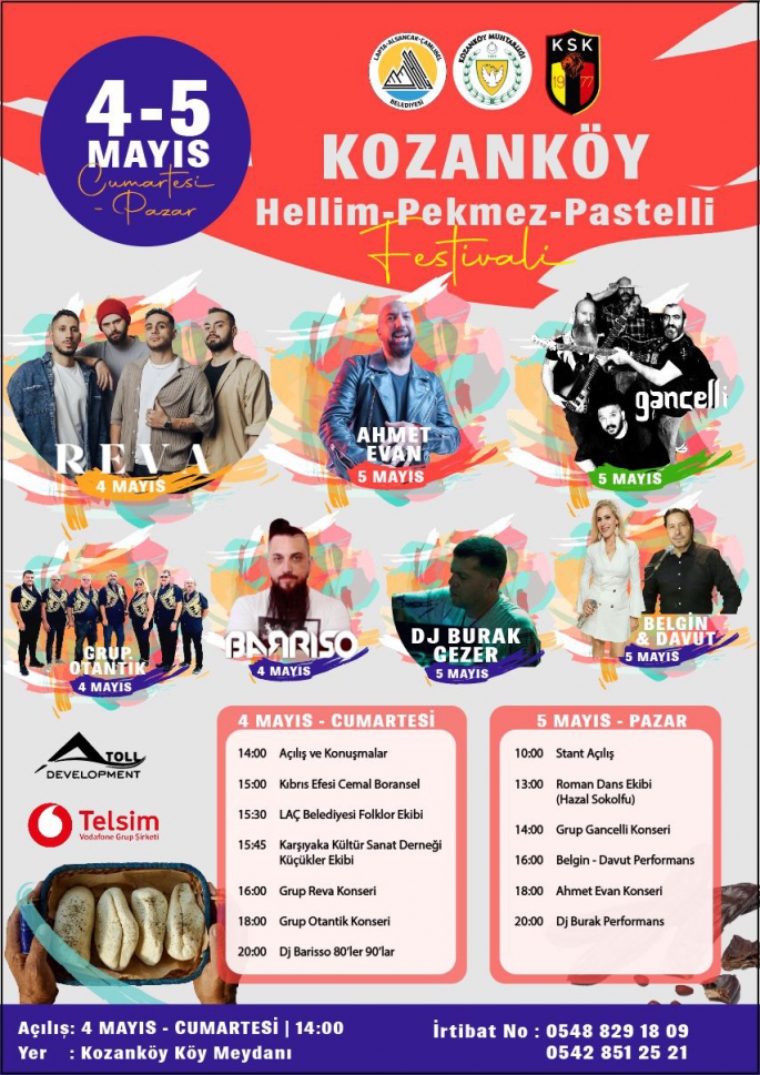 4. Kozanköy Hellim, Pekmez, Pastelli Festivali 4-5 Mayıs'ta...