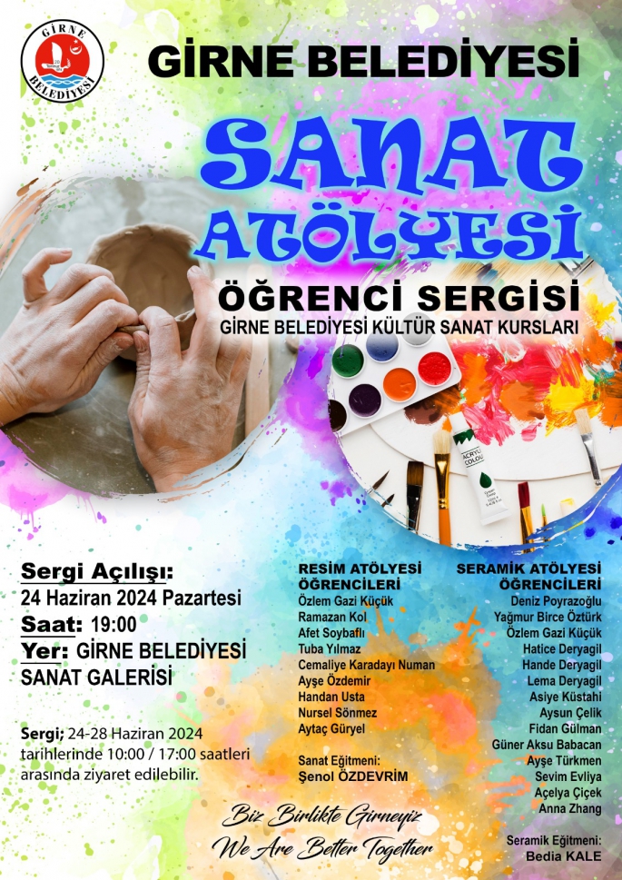 Girne Belediyesi Sanat Atölyesi öğrencilerinin sergisi pazartesi açılıyor