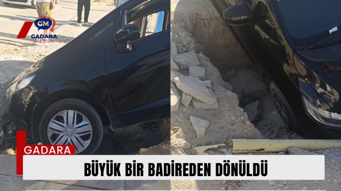 70 cm derinliğindeki çukura aracı ile düştü!