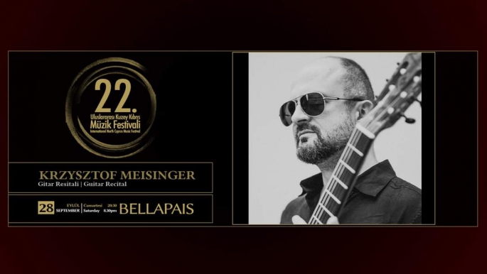 Krzysztof Meisinger Gitar Resitali cumartesi akşamı Bellapais Manastırı'nda