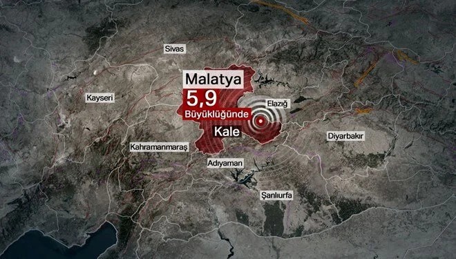Malatya'da 5,9 büyüklüğünde deprem