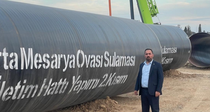 Tarım ve Doğal Kaynaklar Bakanı Çavuş, Orta Mesarya Sulama İletim Hattı Projesi'ni inceledi