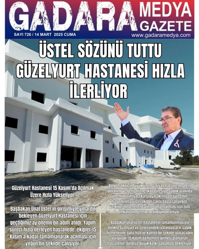 Güzelyurt Halkının Yıllardır Beklediği Hastane Son Aşamaya Geliyor!