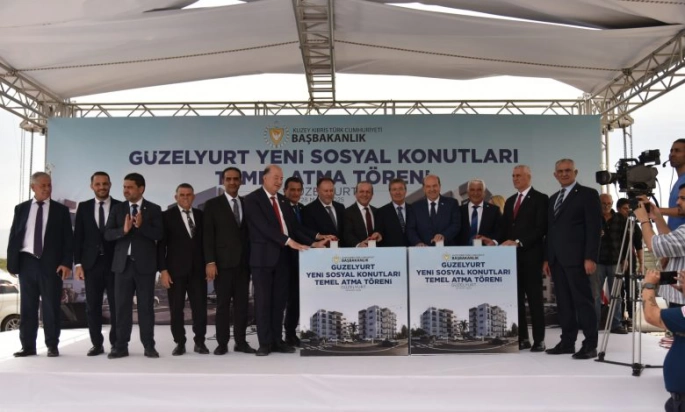 Güzelyurt Yeni Sosyal Konutları’nın temeli atıldı: İki bloktan oluşacak 35 daire yapılacak