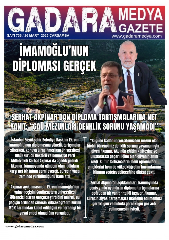 İMAMOĞLU'NUN DİPLOMASI GERÇEK