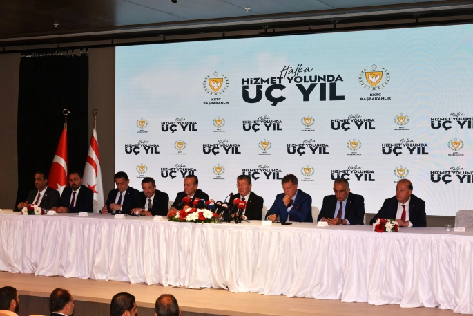 “Halka Hizmet Yolunda Üç Yıl” Basın Toplantısı...Başbakan Üstel: "Bu üç yıl, bir iradenin, kararlılığın ve vizyonun göstergesidir”