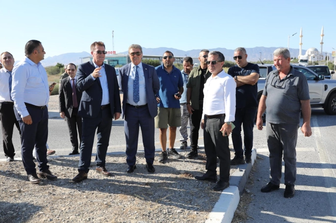 Başbakan Ünal Üstel, Kurudere Kavşağı’nda incelemelerde bulundu