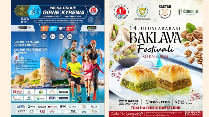 Girne’de pazar gün maraton ve baklava festivali var