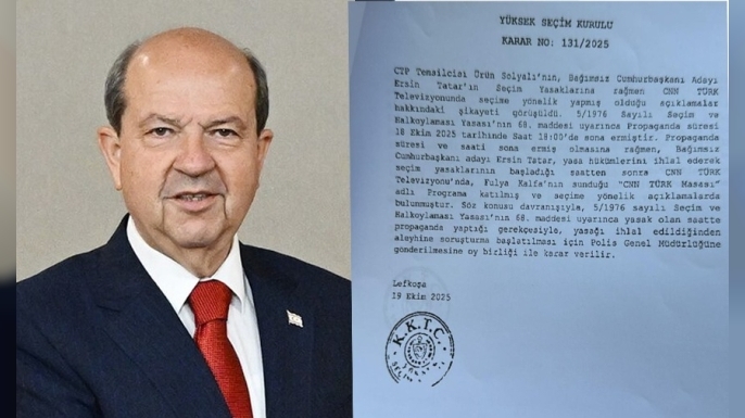 YSK: Ersin Tatar seçim yasaklarını ihlal etti, polis soruşturması başlatılsın!