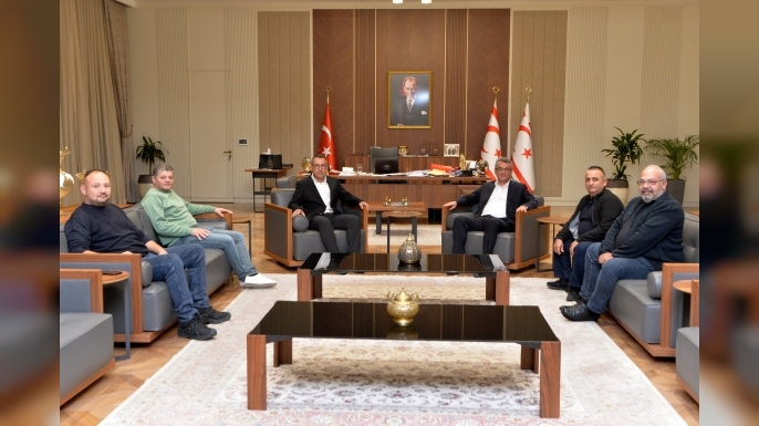 Cumhurbaşkanı Erhürman, Kasaplar Birliği Başkanı ve yönetim kurulunu kabul etti
