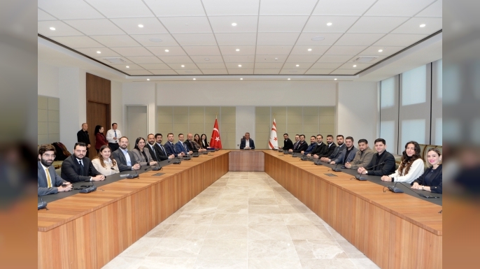 Cumhurbaşkanı Erhürman, Kuzey Kıbrıs Genç İş İnsanları Derneği heyetini kabul etti