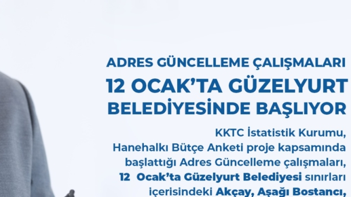 Adres güncelleme çalışmaları dün Güzelyurt’ta başladı