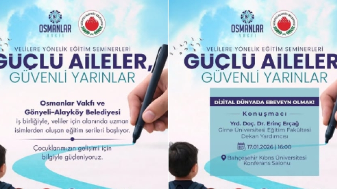 Güçlü Aileler, Güvenli Yarınlar Eğitim Seminerleri Başlıyor