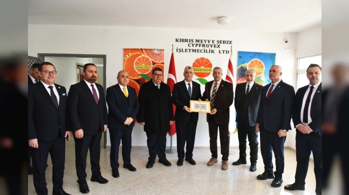 TC Ticaret Bakanı Ömer Bolat, Güzelyurt Soğuk Hava Deposu ve Entegre Tesisleri'nde incelemelerde bulundu