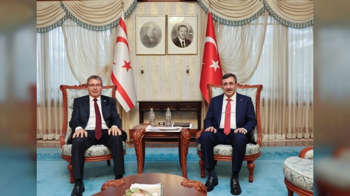 Başbakan Ünal Üstel, Ankara’da Türkiye Cumhuriyeti Cumhurbaşkanı Yardımcısı Cevdet Yılmaz ile bir araya geldi