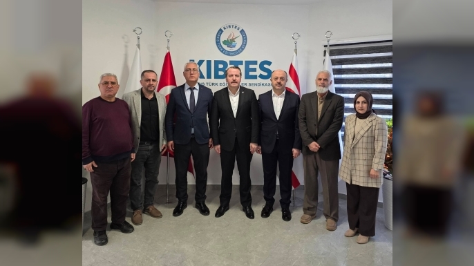 Eğitim-Bir-Sen heyeti, KIBTES’i ziyaret etti