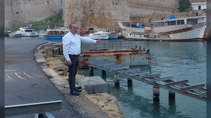 Girne Antik Limanı’ndaki iskele yenileme çalışmaları Mayıs’ta tamamlanacak