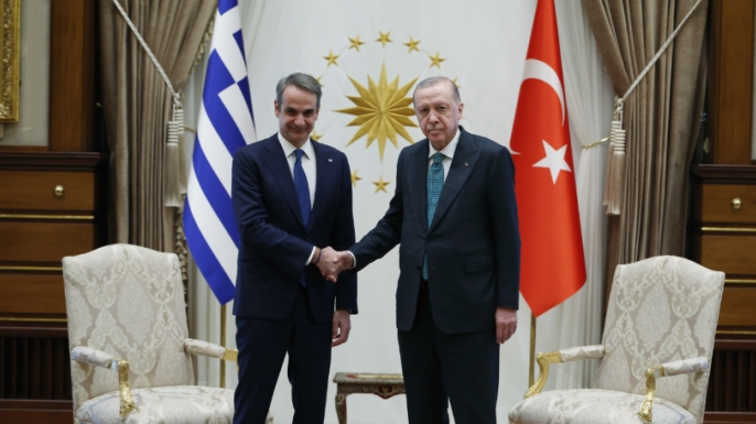 TC Cumhurbaşkanı Recep Tayyip Erdoğan, Yunanistan Başbakanı Miçotakis’i kabul etti