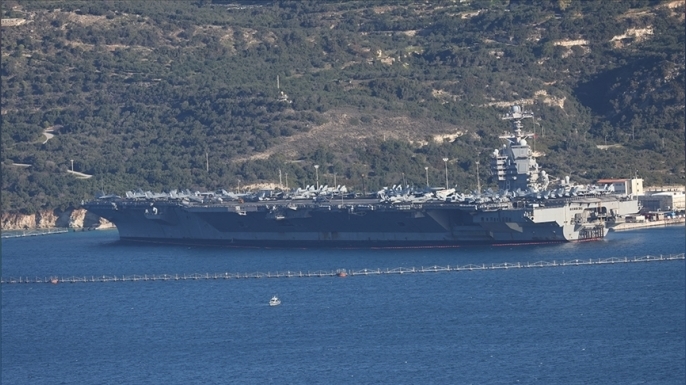 ABD'nin en büyük uçak gemisi "USS Gerald R. Ford" Kızıldeniz'e ulaştı