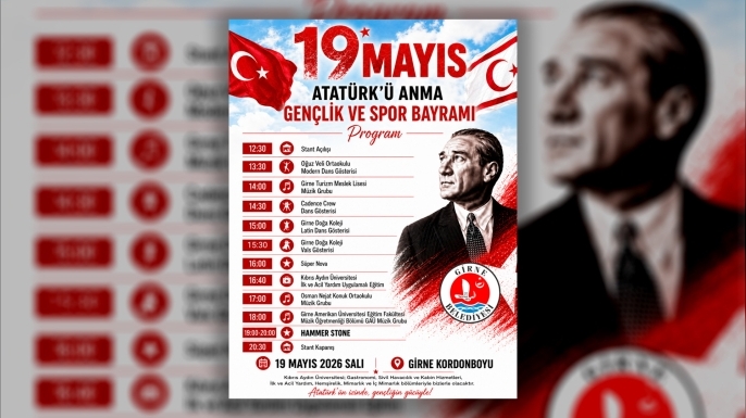 19 Mayıs Atatürk’ü Anma, Gençlik ve Spor Bayramı Girne'de etkinliklerle kutlanacak