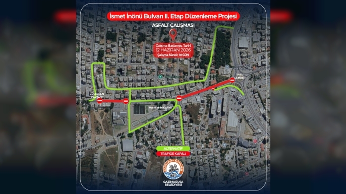İsmet İnönü Bulvarı’nda yol düzenleme ve asfalt çalışmaları başlıyor