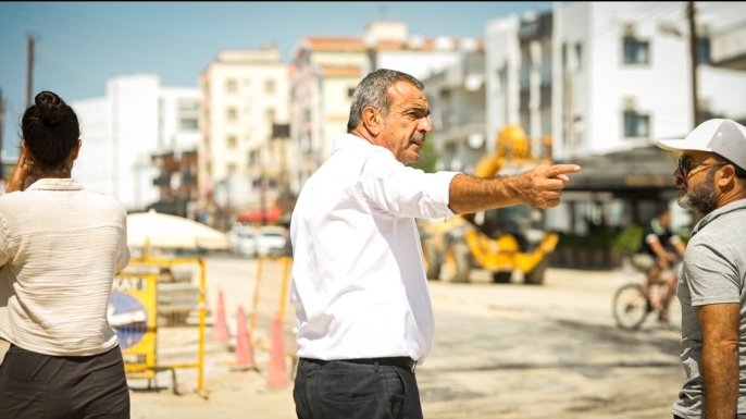 Gazimağusa Belediye Başkanı Uluçay, İsmet İnönü Bulvarı 2. Etap Düzenleme Projesi çalışmalarını inceledi