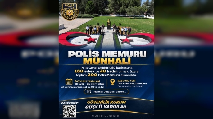Polis memuru münhali için yarın da başvuru kabul edilecek