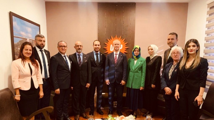 AK Parti Dış İlişkiler heyeti UBP Genel Merkezi’ni ziyaret etti