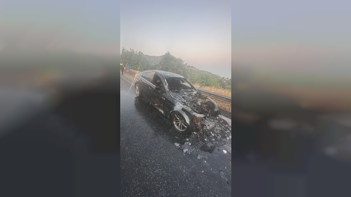 Boğazköy'de araç yangını