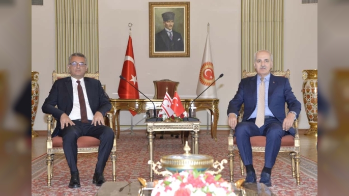 Cumhurbaşkanı Erhürman, TBMM Başkanı Kurtulmuş ile görüştü