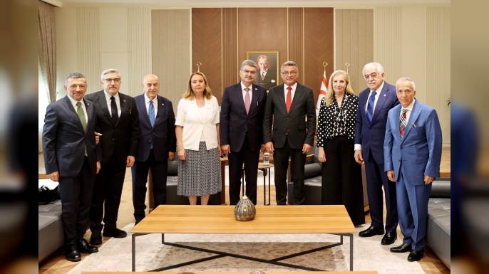 Cumhurbaşkanı Erhürman, Türkiye-KKTC Parlamentolar Arası Dostluk Grubu Başkanı ve beraberindeki heyeti kabul etti