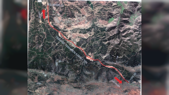 Girne Acapulco kavşağı ile Değirmenlik yol ayrımı, 3 gün trafiğe kapalı