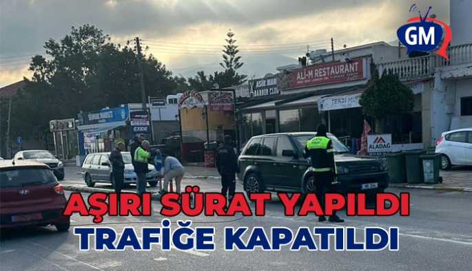 Girne’de sabah trafiğe açılan yol ‘aşırı sürat yapıldığı’ gerekçesiyle trafiğe kapatıldı
