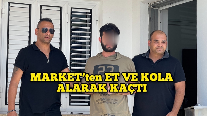 Güzelyurt’ta macro isimli marketten aldığı ürünleri ödemeden ayrıldı