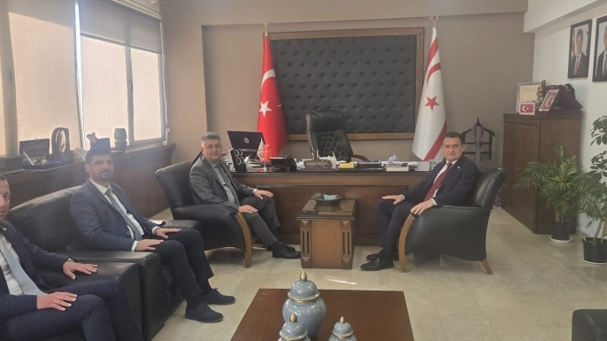 İçişleri Bakanı Dursun Oğuz, Sivil Savunma Teşkilat Başkanı Hakan Balaban’ı kabul etti