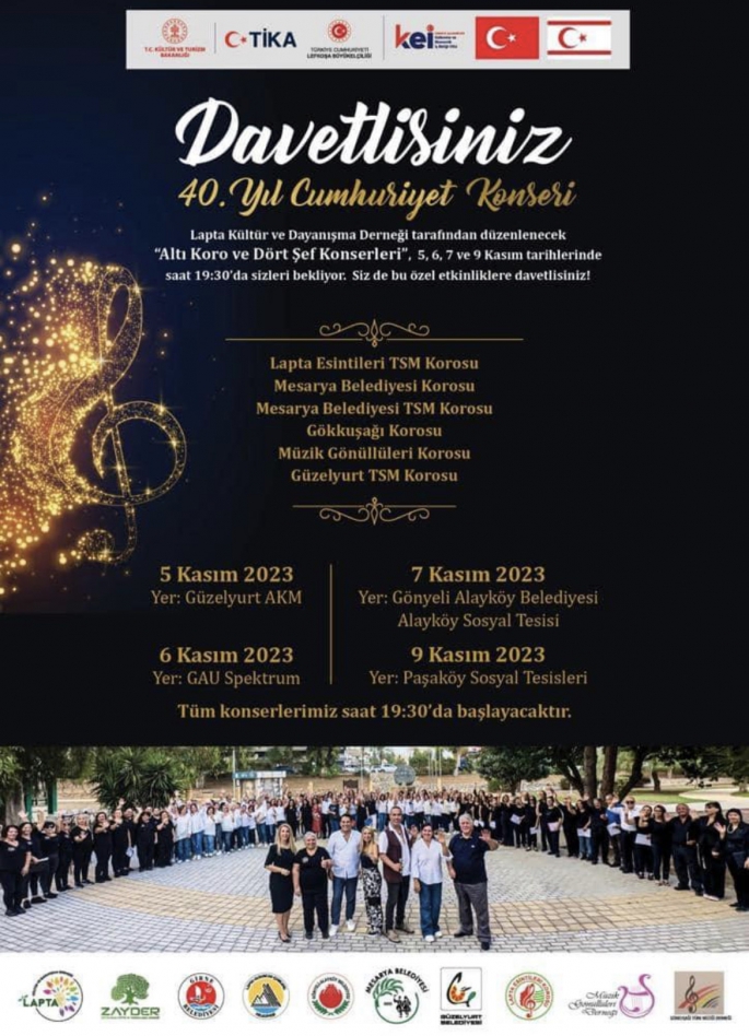 Lapta Kültür ve Dayanışma Derneği’nden 40’ıncı Yıl Cumhuriyet Konserleri