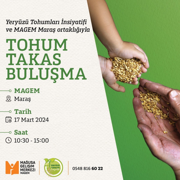 MAGEM Maraş ve Yeryüzü Tohumları İnisiyatifi ortaklığıyla “Tohum Takas” etkinliği düzenleniyor