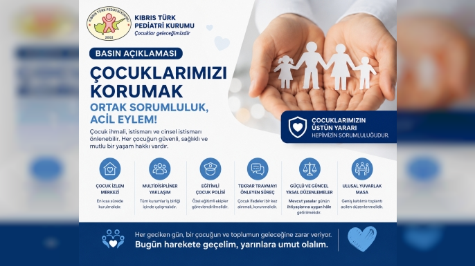 Pediatri Kurumu, Çocuk İzlem Merkezi ve çocuk koruma sistemi oluşturulması çağrısı yaptı