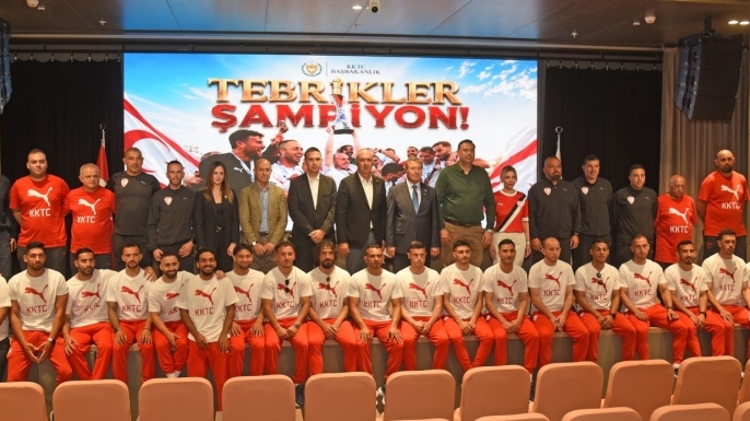 Üstel, CONIFA EURO 2026 şampiyonu KKTC A Milli Futbol Takımı’nı kabul etti: